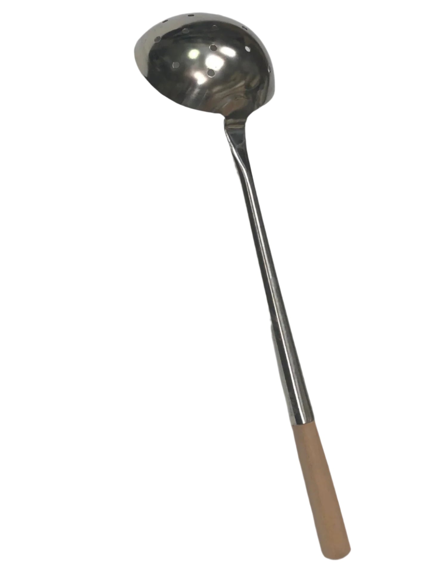 Wok Ladle Perf  83-7818-XXL with Wood Handle