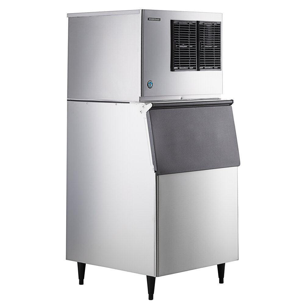 Hoshizaki KML-325MAJ/B-500SF Air Cooled Low Profile 30" Crescent Cube Ice Machine 380 lb./Day,  with 500 lb. Stainless Steel Finish Ice Storage Bin