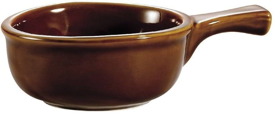 CAC Porcelain Soup Bowl OC-15-H Brown 15 oz. with Handle - 24/Case