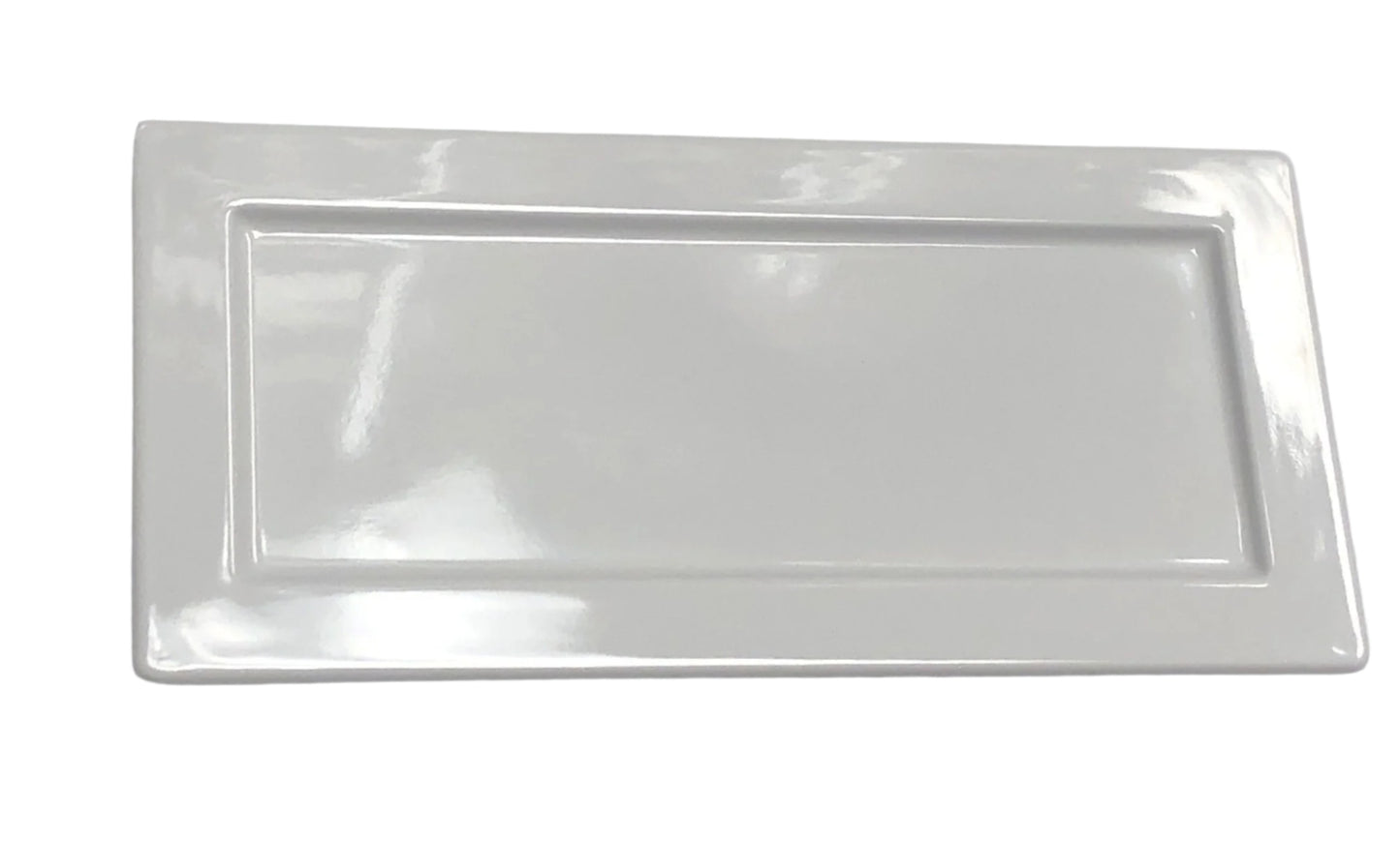SUNNY APM-2067 Rectangular 12.25"L X 6"W Melamine White Plate DOZEN (12)