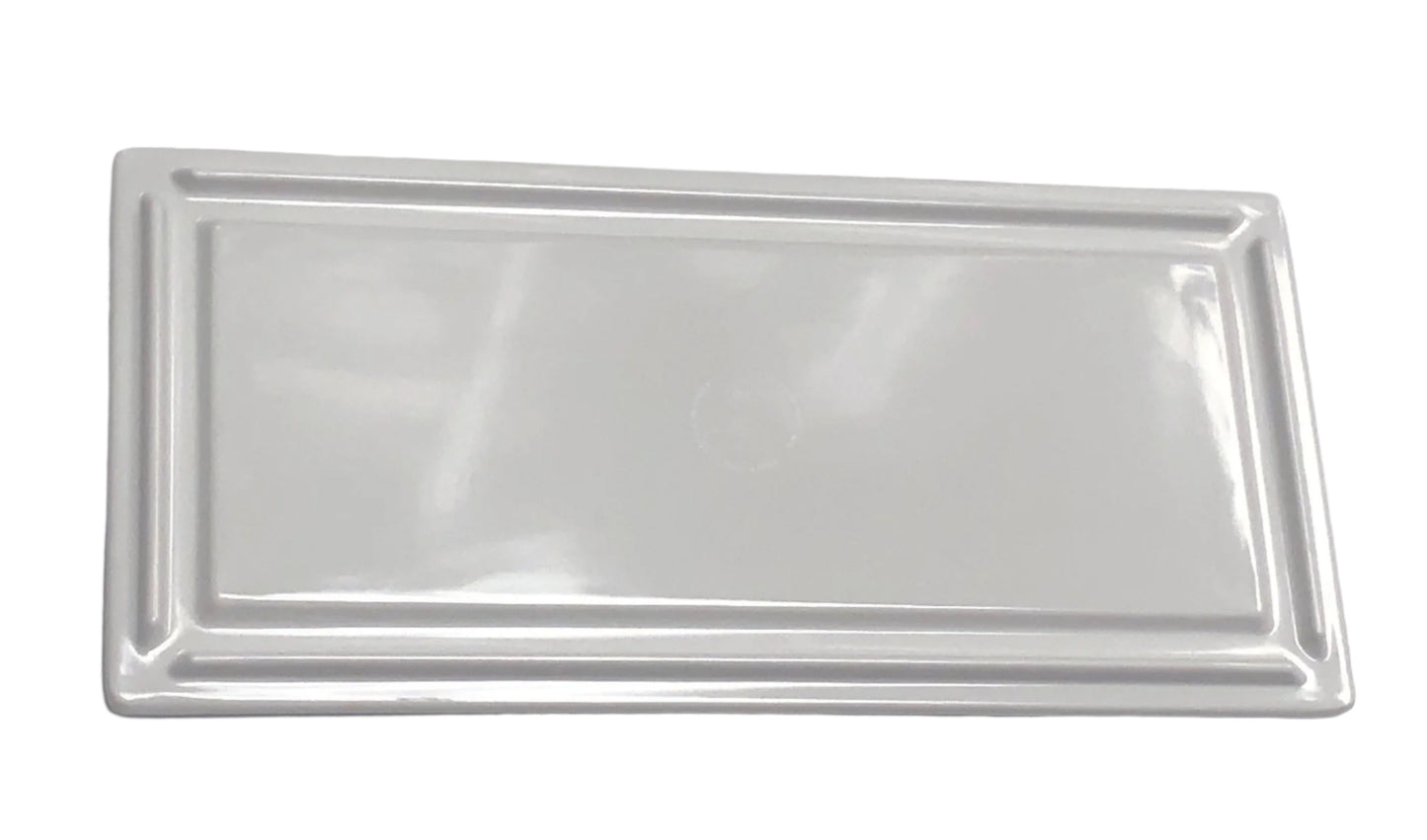 SUNNY APM-2067 Rectangular 12.25"L X 6"W Melamine White Plate DOZEN (12)