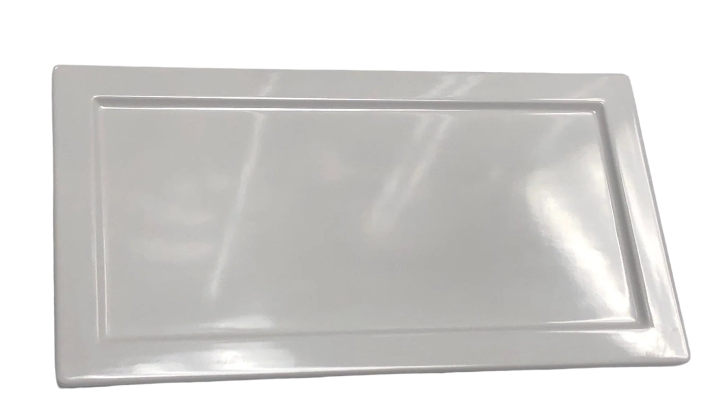 SUNNY APM-5066 Rectangular 15.5"L X 8.5"W Melamine White Plate DOZEN (12)