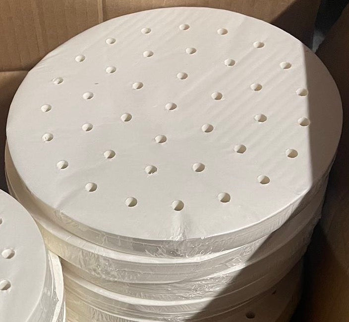 POWAH 77-7873  7" Perforated Round Steamer Paper, 5000/box