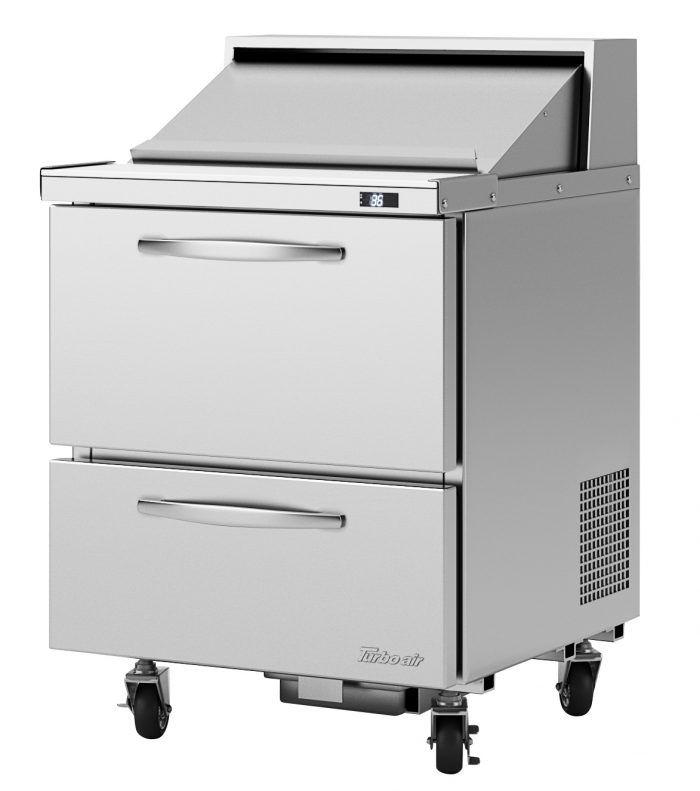 Turbo Air PST-28-D2-N 27 1/2" PRO Series Sandwich/Salad Prep Table w/ Refrigerated Base, 115v