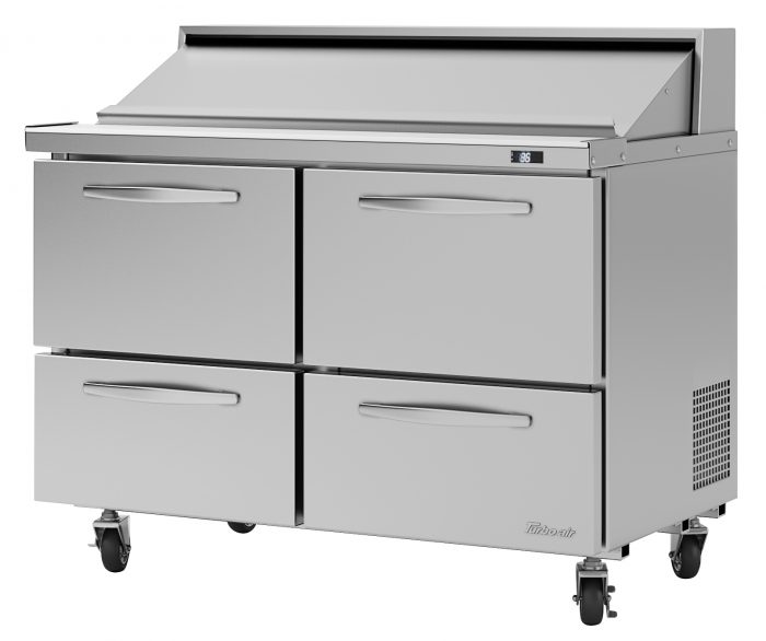 Turbo Air PST-48-D4-N 48 1/4" PRO Series Sandwich/Salad Prep Table w/ Refrigerated Base, 115v