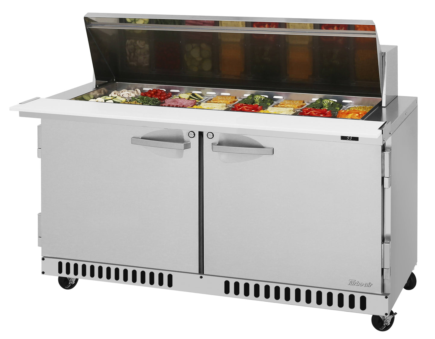 Turbo Air PST-60-24-FB-N 60 1/4" PRO Series Mega Top Sandwich/Salad Prep Table w/ Refrigerated Base, 115v