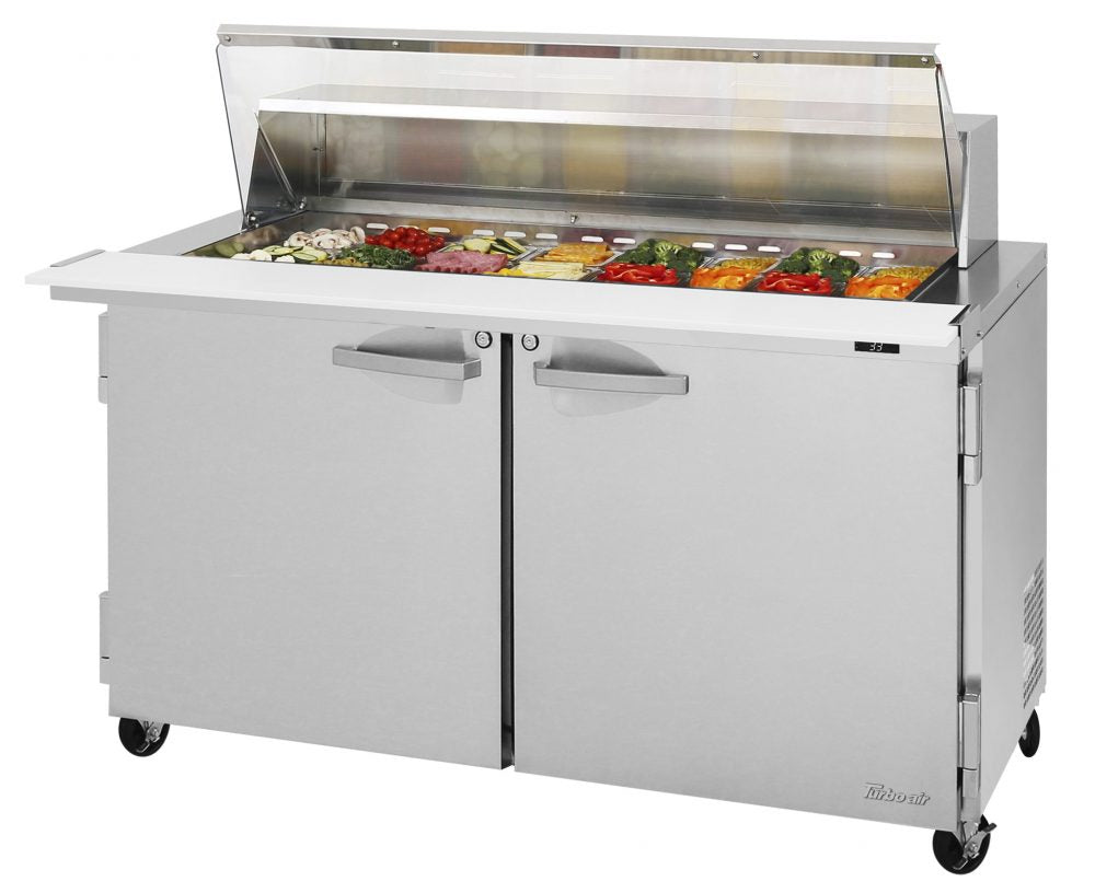 Turbo Air PST-60-24-N-CL 60 1/4" PRO Series Mega Top Sandwich/Salad Prep Table w/ Refrigerated Base, 115v
