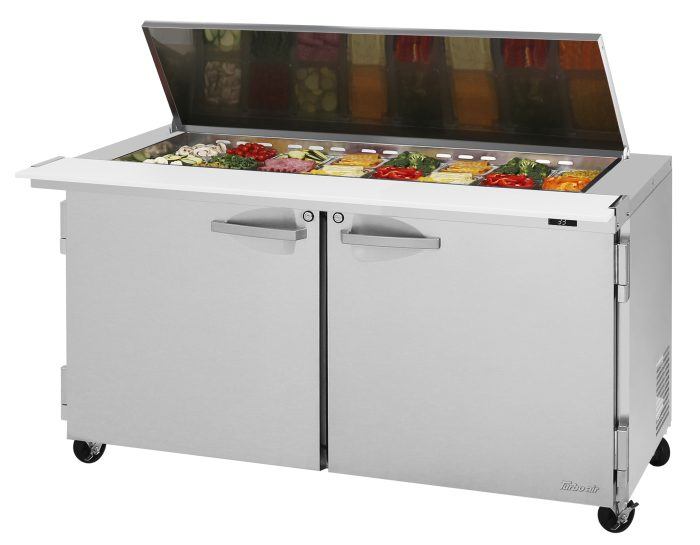 Turbo Air PST-60-24-N-FL 60 1/4" PRO Series Mega Top Sandwich/Salad Prep Table w/ Refrigerated Base, 115v