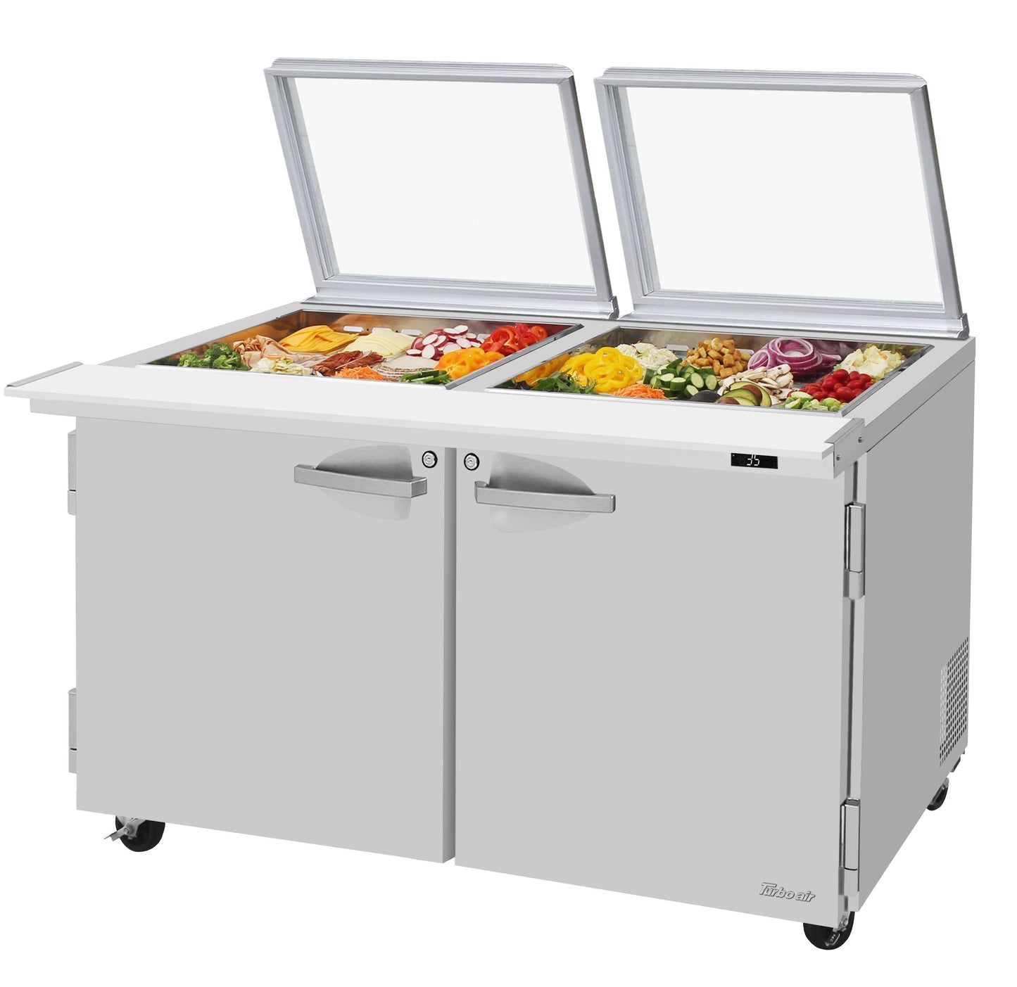Turbo Air PST-60-24-N-GL 60 1/4" PRO Series Mega Top Sandwich/Salad Prep Table w/ Refrigerated Base, 115v