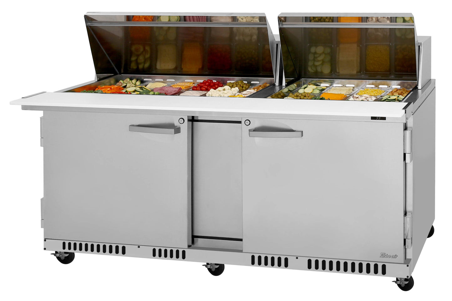 Turbo Air PST-72-30-FB-N 72 5/8" PRO Series Mega Top Sandwich/Salad Prep Table w/ Refrigerated Base, 115v