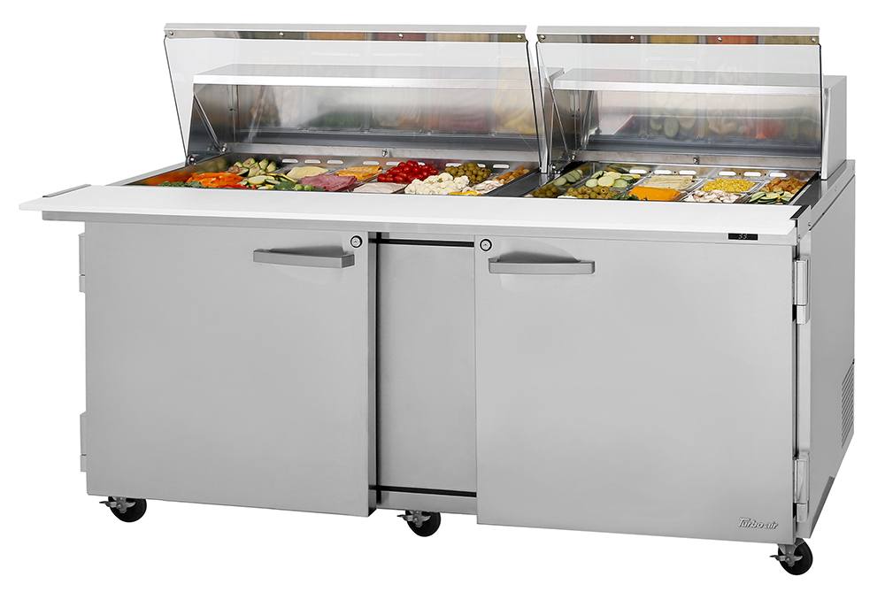 Turbo Air PST-72-30-N-CL 72 5/8" PRO Series Mega Top Sandwich/Salad Prep Table w/ Refrigerated Base, 115v