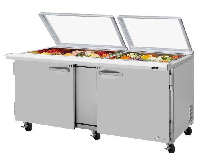 Turbo Air PST-72-30-N-GL 72 5/8" PRO Series Mega Top Sandwich/Salad Prep Table w/ Refrigerated Base, 115v