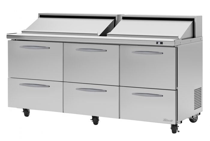 Turbo Air PST-72-D6-N 72 5/8" PRO Series Sandwich/Salad Prep Table w/ Refrigerated Base, 115v
