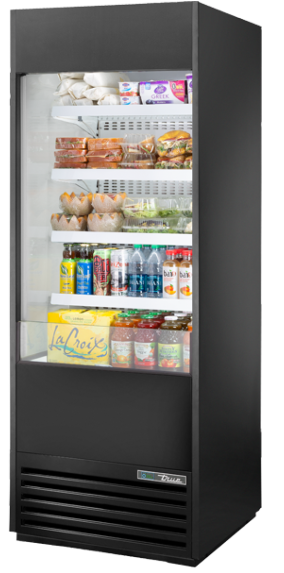 True TOAM-30-HC~NSL01 30" Vertical Open Air Cooler w/ (5) Levels, Black, 115v