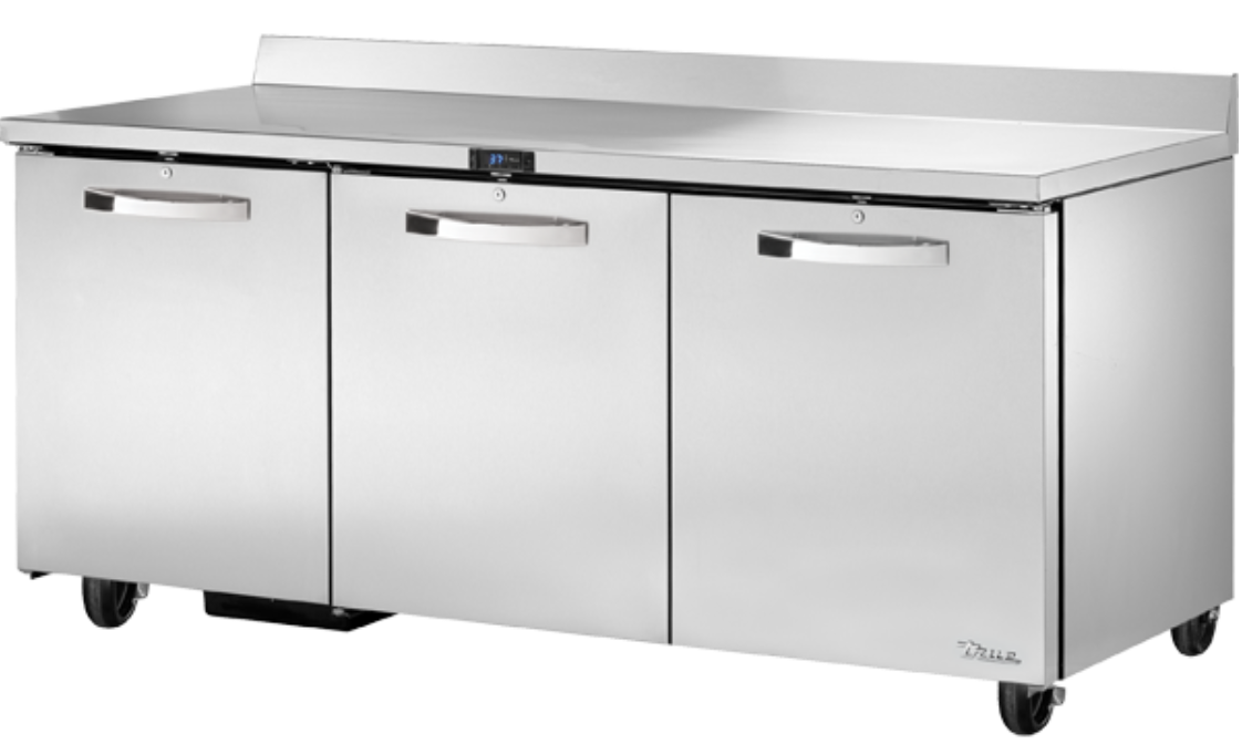 True TWT-72-HC~SPEC3 72" Worktop Refrigerator w/ (3) Sections & (3) Doors, 115v