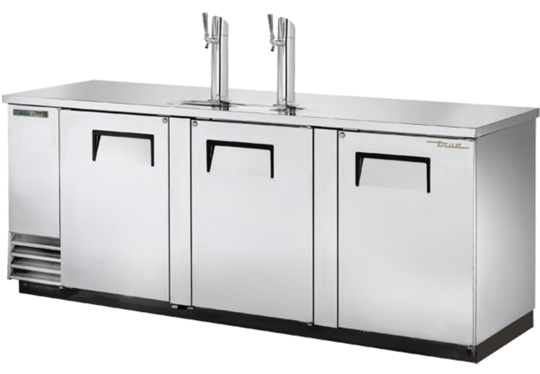 True TDD-4-S-HC 90" Kegerator Beer Dispenser w/ (4) Keg Capacity - (2) Columns, Stainless, 115v