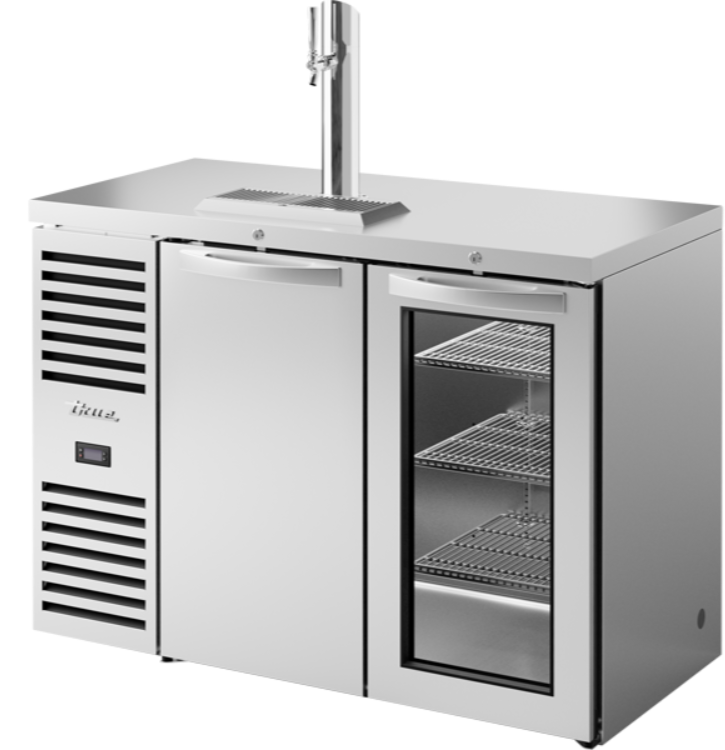 True TDR48-RISZ1-L-S-SG-1 48" Kegerator Beer Dispenser w/ (1) Keg Capacity - (1) Column, Stainless, 115v