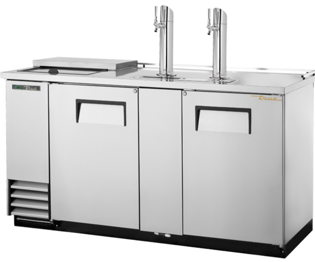 True TDD-3CT-S-HC 69" Kegerator Beer Dispenser w/ (3) Keg Capacity - (2) Columns, Stainless, 115v
