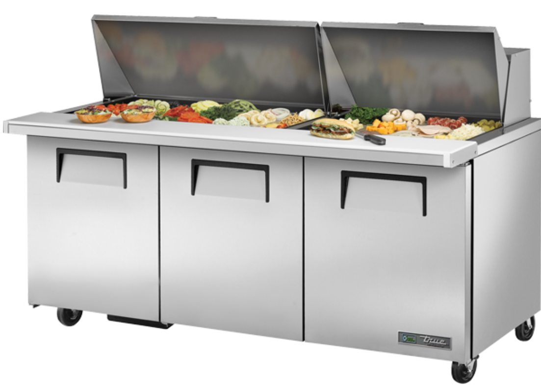 True TSSU-72-30M-B-ST-HC ADA 72" TSSU Series Mega Top Sandwich/Salad Prep Table w/ Refrigerated Base, 115v