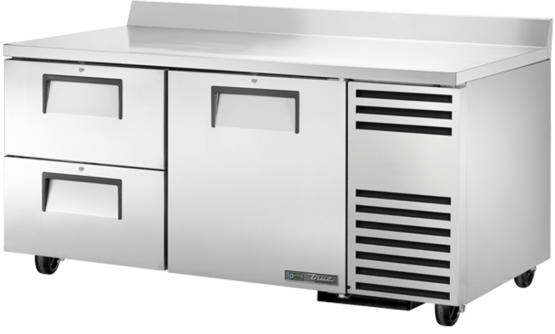 True TWT-67D-2-HC 67" Worktop Refrigerator w/ (2) Sections & (2) Drawers, 115v