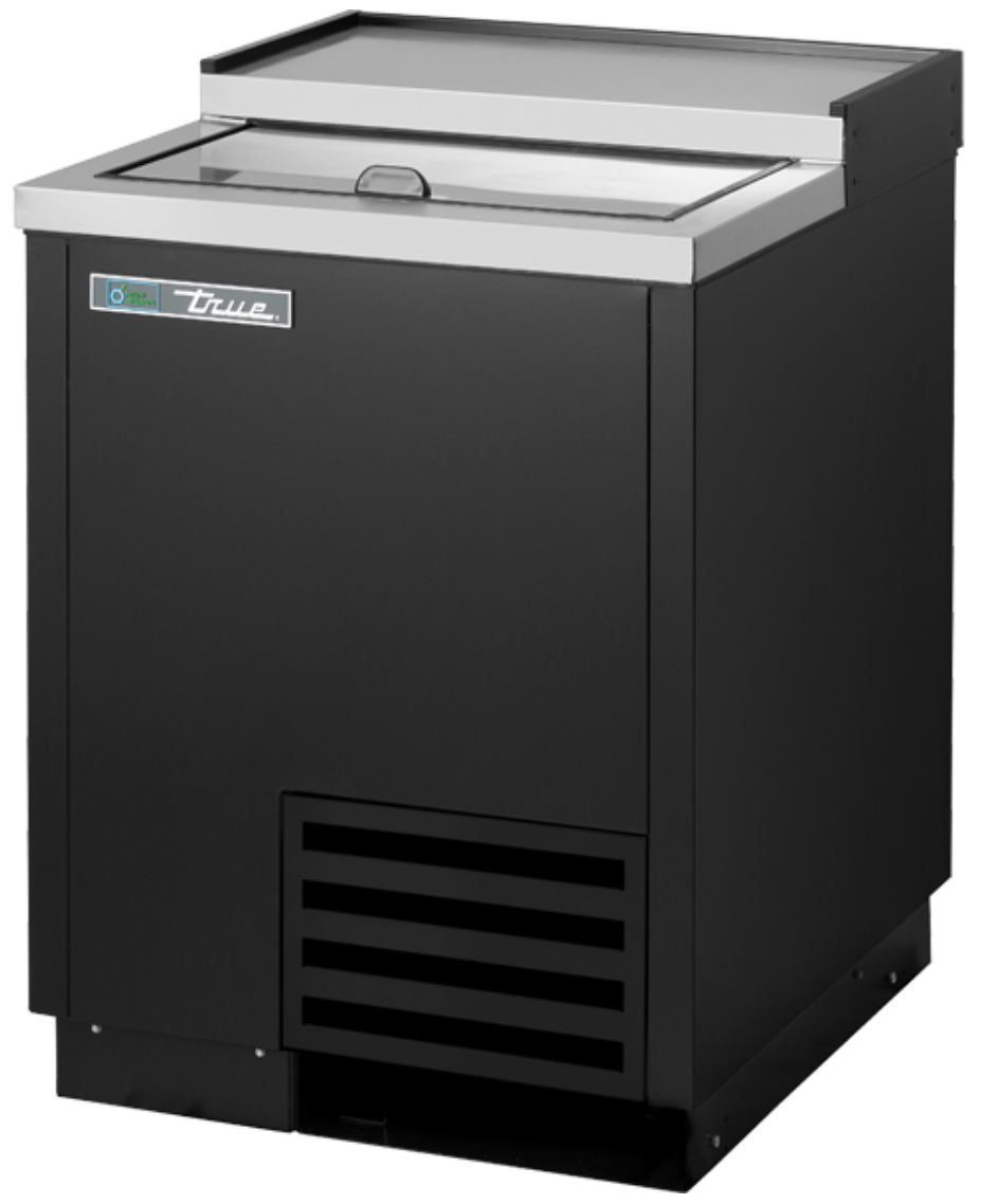 True T-24-GC-HC 1 Section Glass Chiller w/ 90 Mug Capacity, Black, 115v