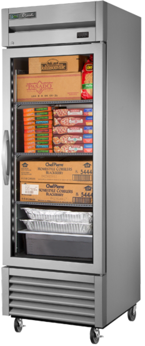 True T-23FG-HC~FGD01 27" T Series One Section Reach In Freezer, (1) Right Hinge Glass Door, 115v