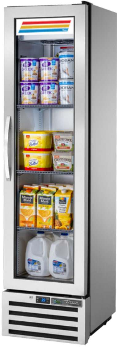 True T-11G-HC~FGD01 19 1/4" One Section Reach In Refrigerator, (1) Left Hinge Glass Door, 115v
