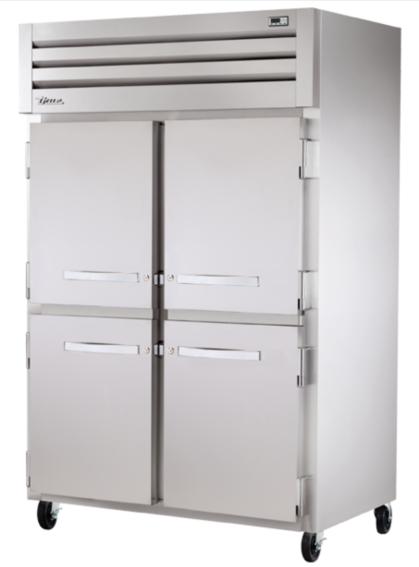 True STG2R-4HS-HC 52 3/5" Two Section Reach In Refrigerator, (4) Left/Right Hinge Solid Doors, 115v