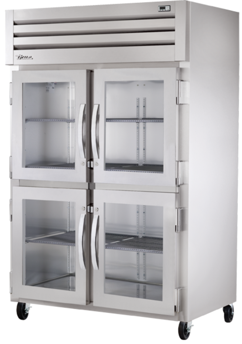 True STG2R-4HG-HC 52 3/5" Two Section Reach In Refrigerator, (4) Left/Right Hinge Glass Doors, 115v