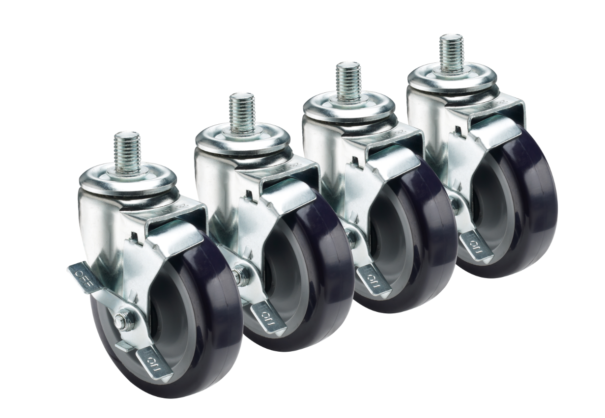 Krowne 28-147S 4 Piece Refrigerator Stem Caster Set w/ 5" Wheels