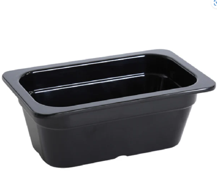 Yanco GN-611BK GN Pan 1/4 1.5L 10-7/16"L X 6-3/8"W X 3-15/16"H