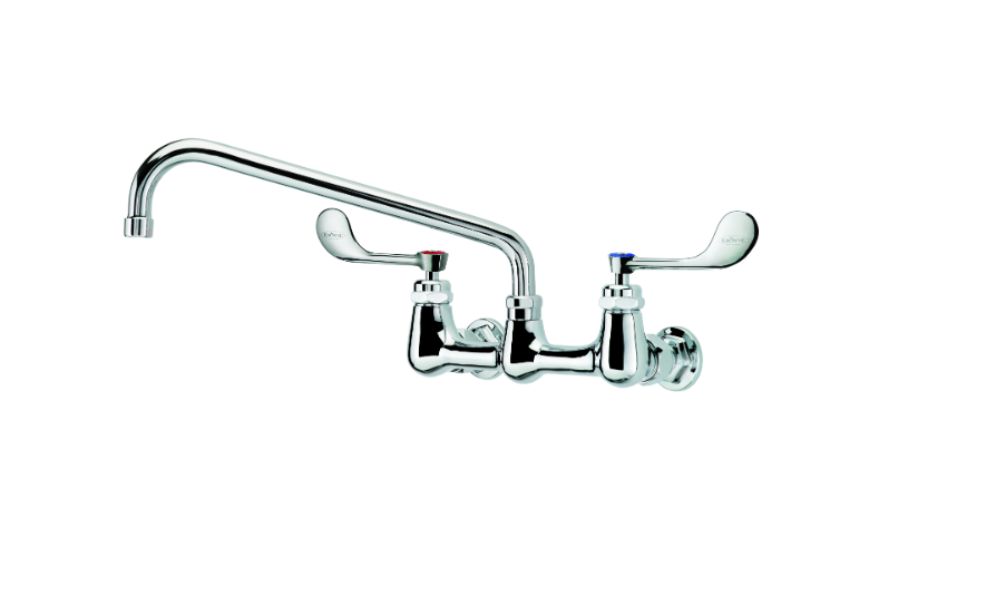 Krowne 14-812L-W-E4 Wall Mount Faucet w/ 12" Swing Spout & VR Wrist Action Handles - 8" Centers, 1.5 GPM