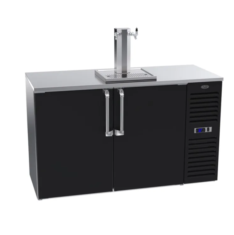 Krowne DB60R 60" Kegerator Beer Dispenser w/ (2) Keg Capacity - (1) Column, Black, 115v