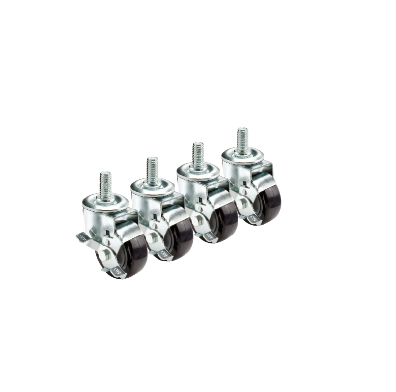 Krowne 28-156S 4 Piece Stem Caster Set w/ 3" Wheels