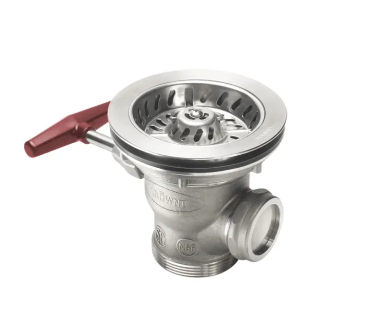 Krowne 22-851 Ball Valve Waste Drain w/ 1 1/4" Overflow Outlet, 3 1/2" Sink Opening