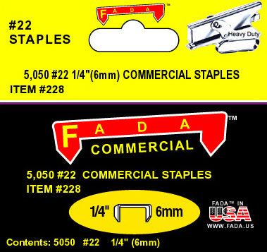 FADA #228 Staples, Rust Resistant Steel, 1/4 inch, 80 BOXES