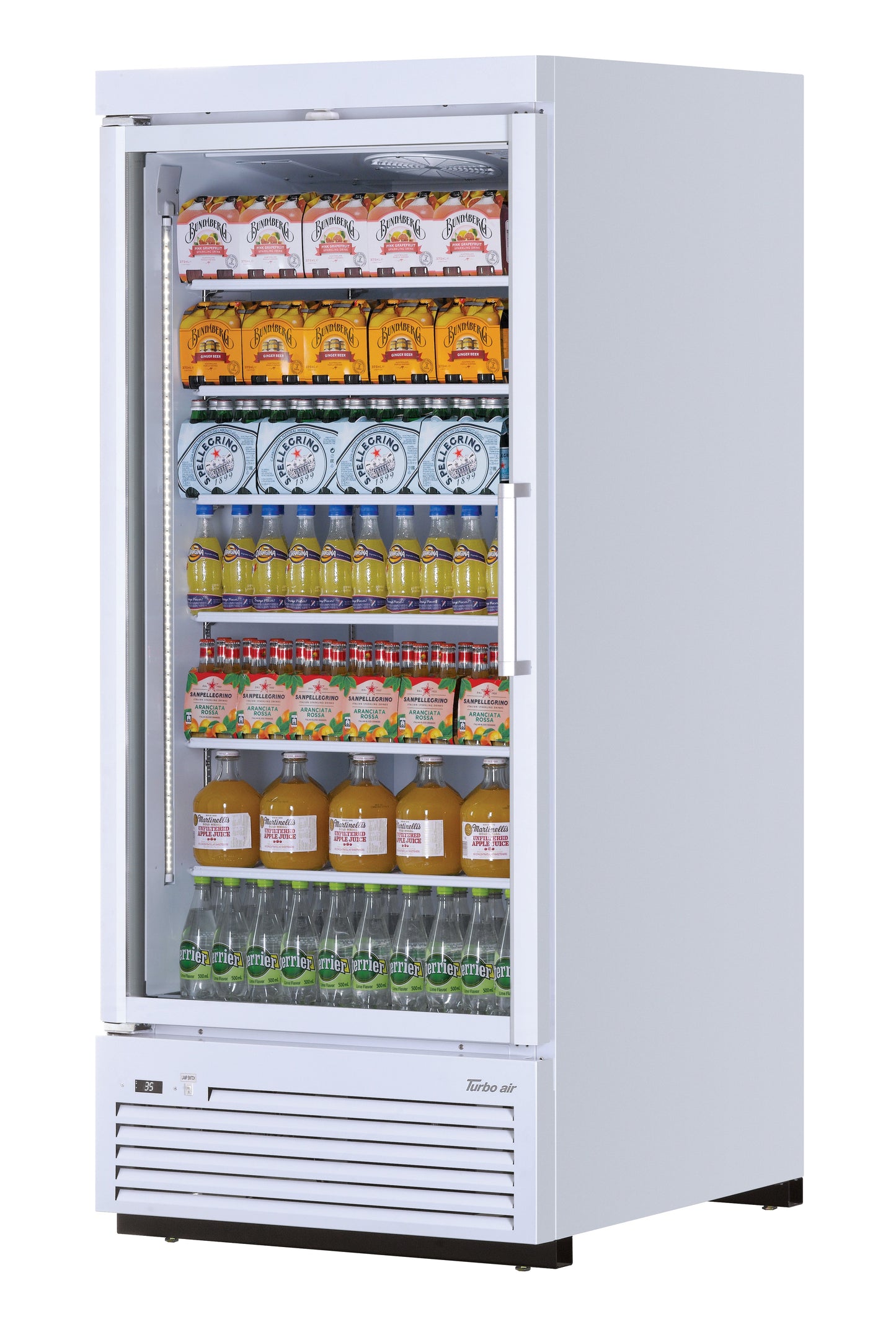 Turbo Air TJMR-30SDW-N 36 5/8" Super Deluxe One Section Glass Door Merchandiser - (1) Left Hinge Door, White, 115v