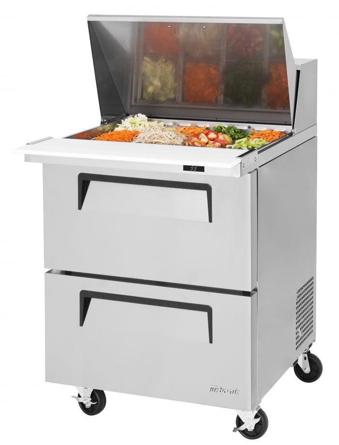 Turbo Air TST-28SD-12-D2-N 27" Super Deluxe Mega Top Sandwich/Salad Prep Table w/ Refrigerated Base, 115v
