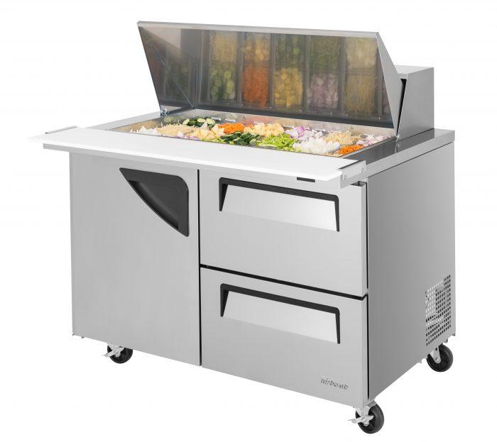 Turbo Air TST-48SD-18-D2-N 48 1/4" Super Deluxe Mega Top Sandwich/Salad Prep Table w/ Refrigerated Base, 115v