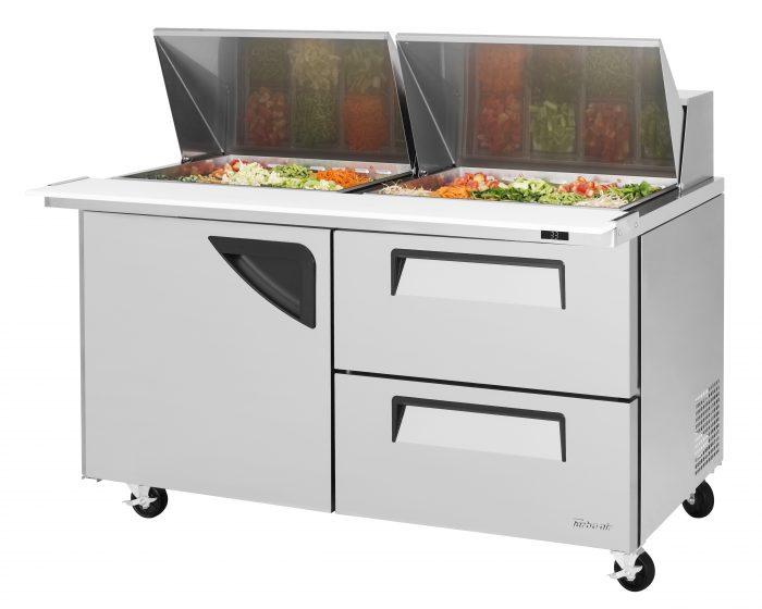 Turbo Air TST-60SD-24-D2-N 60 1/4" Super Deluxe Mega Top Sandwich/Salad Prep Table w/ Refrigerated Base, 115v