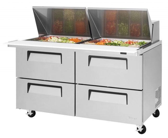 Turbo Air TST-60SD-24-D4-N 60 1/4" Super Deluxe Mega Top Sandwich/Salad Prep Table w/ Refrigerated Base, 115v