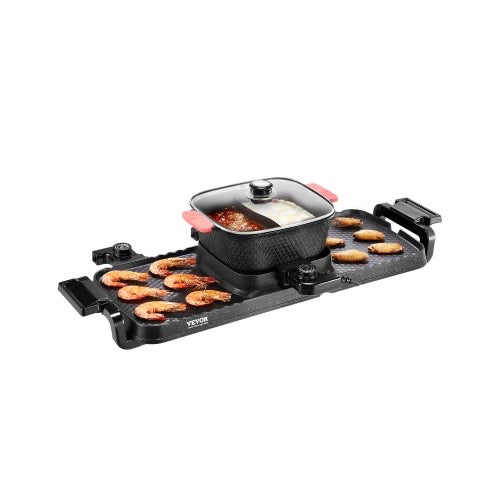 Hot Pot with Grill 2300W 2-in-1 Electric Smokeless BBQ Pan with Removable Pot
