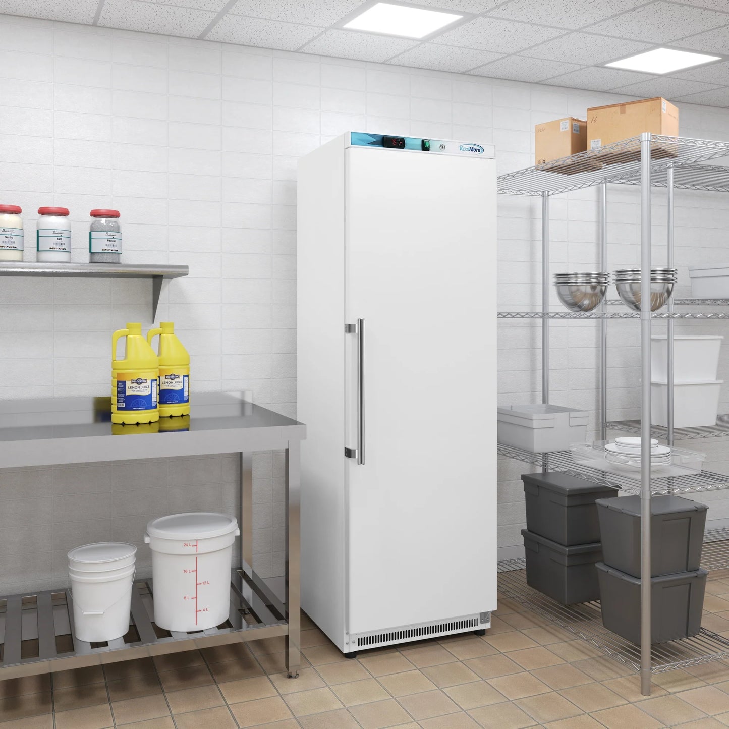 Koolmore KM-FMD12WH Commercial Upright Freezer 23.6"L 12 Cu. Ft. White Manual Defrost
