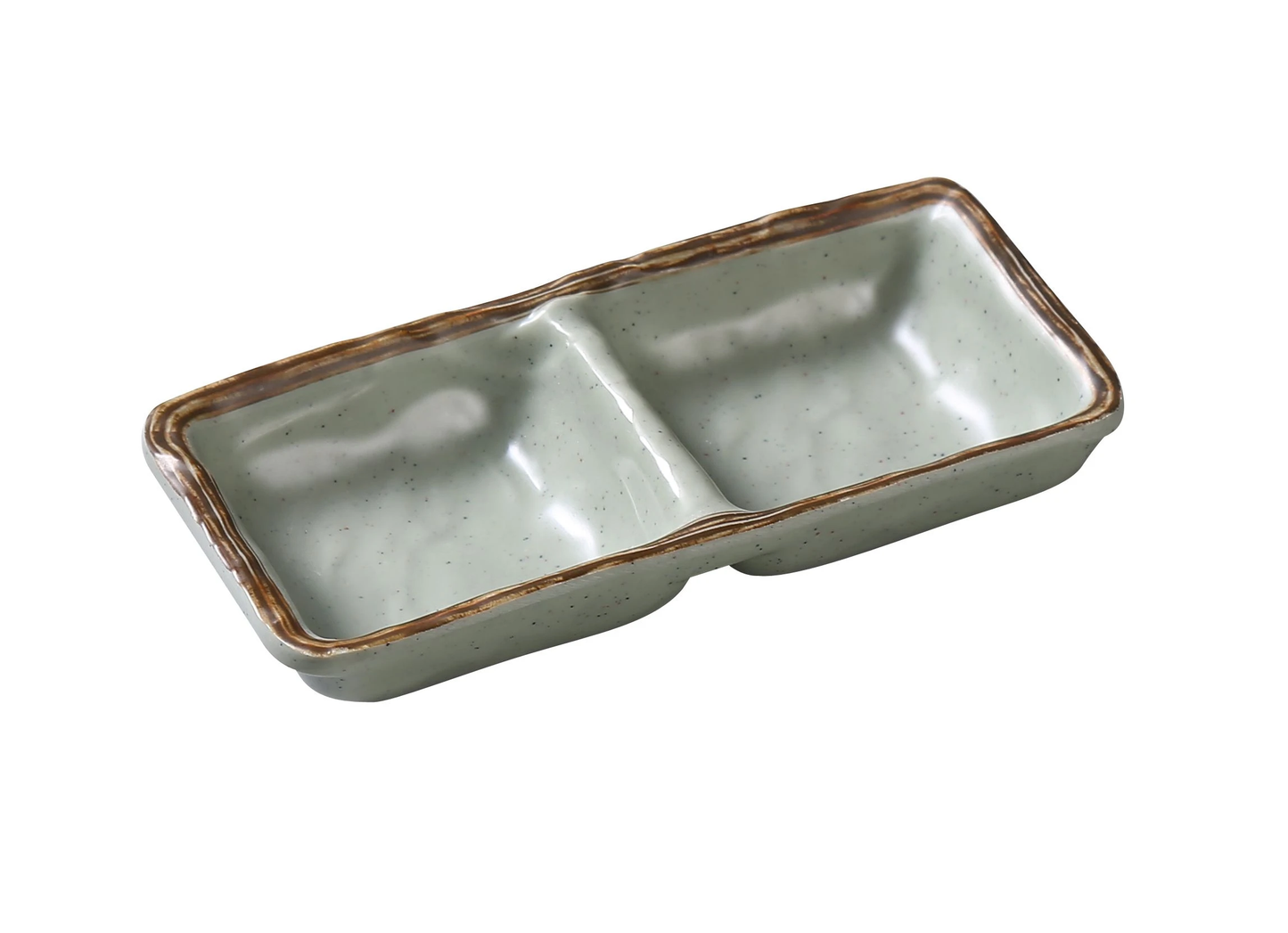 Yanco YO-4031 Yoto Double Sauce Dish (2) 5 Oz. Compartments 6"L X 2-3/4"W X 3/4"H