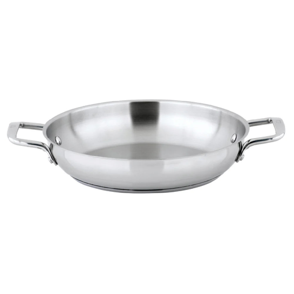 Winco SSOP-11 11 Inch Induction Omelet Pan with Handles Stainless Steel and Aluminum