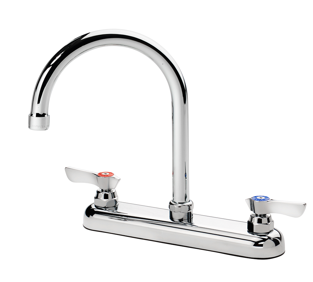 Krowne 13-801L Deck Mount Faucet - 6" Gooseneck Spout, 8" Centers