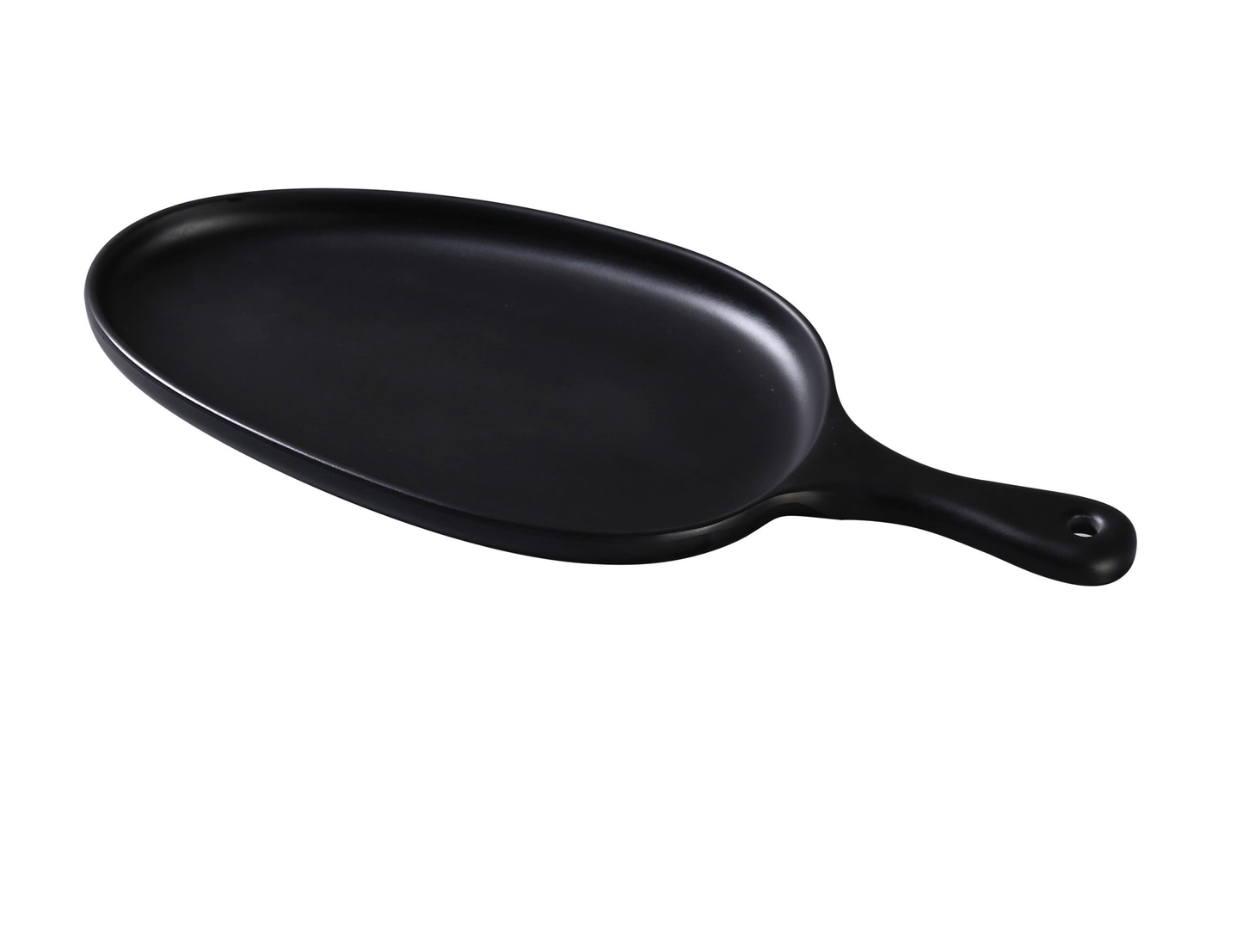 Yanco MO-809BK Moderne Pan Plate 15-1/2"L X 7-1/2"W X 1-1/4"H Organic Shaped