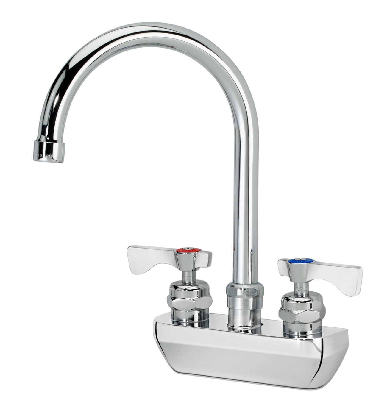 Krowne 14-401L Splash Mount Faucet - 6" Gooseneck Spout, 4" Centers