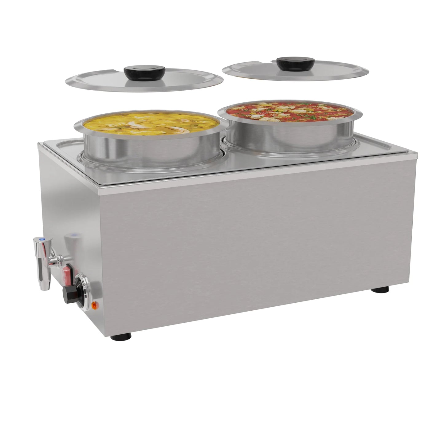 Koolmore CFW-4T Two-Pot  8 Qt. Buffet Countertop Food Warmer Electric With Faucet