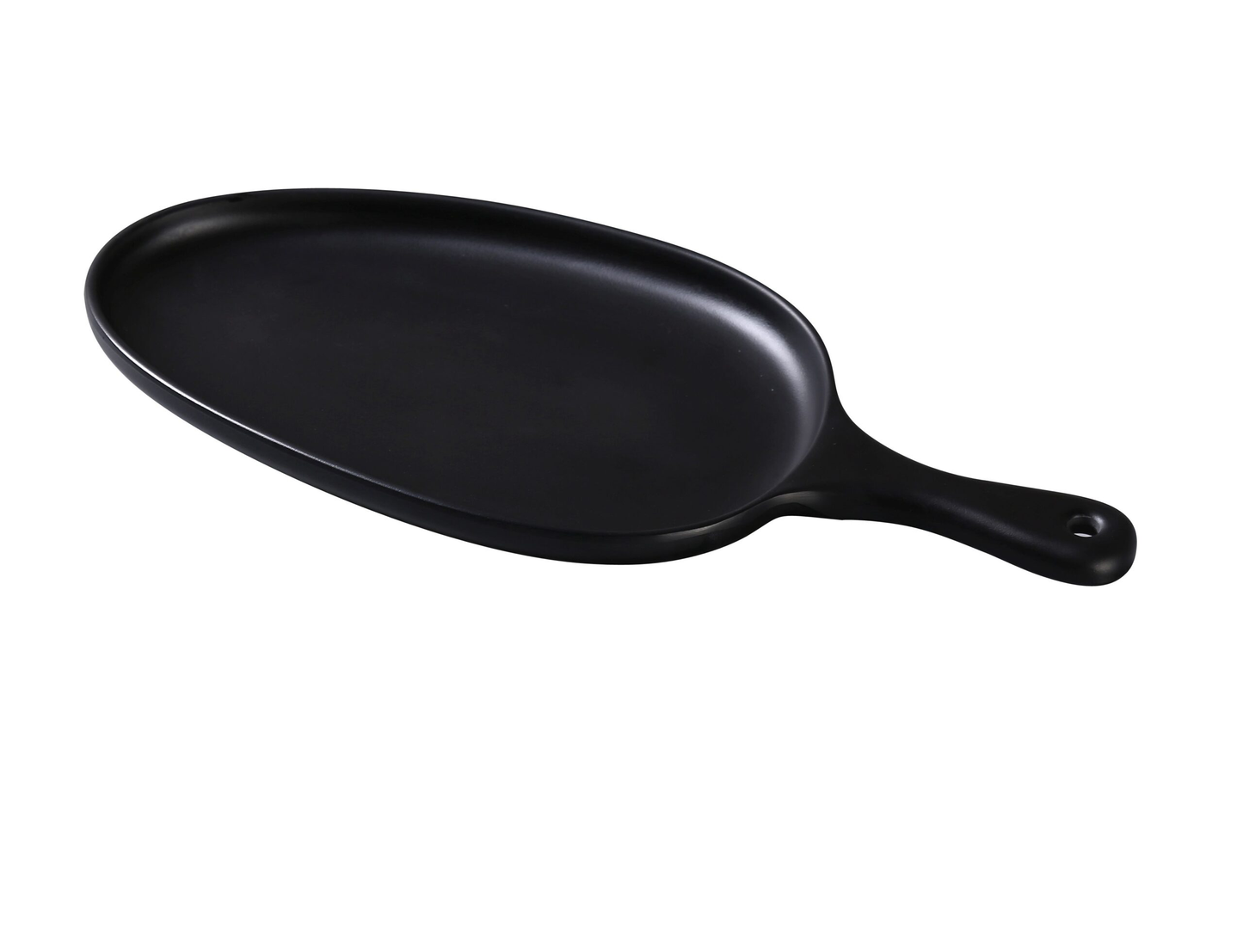 Yanco MO-808BK Moderne Pan Plate 14-1/2"L X 6-1/2"W X 1"H Organic Shaped